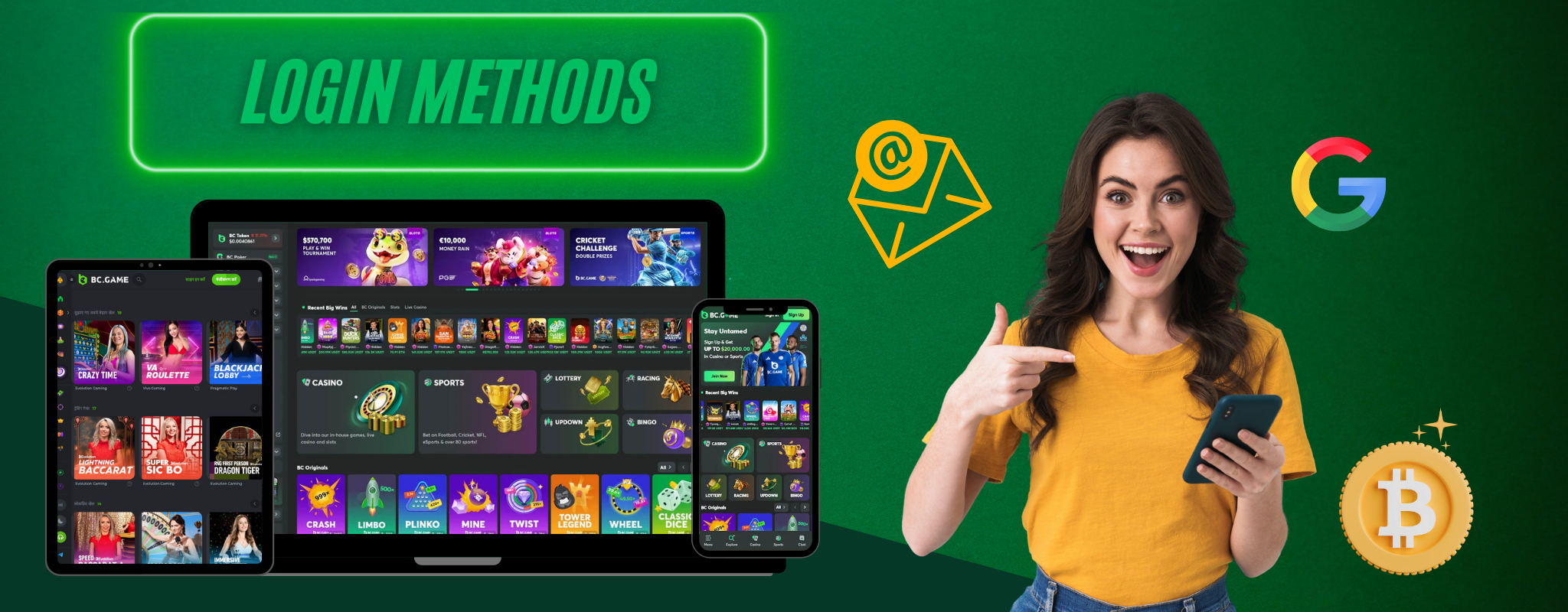 BC Game Login Methods: Email, Google, Crypto, and More